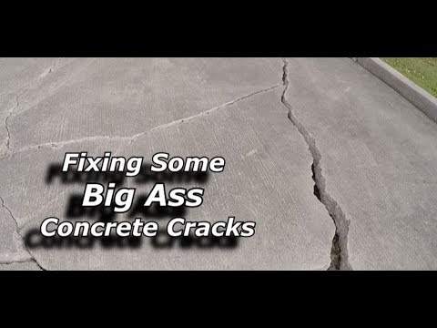 Fixing Some Big Concrete Cracks Timelapse